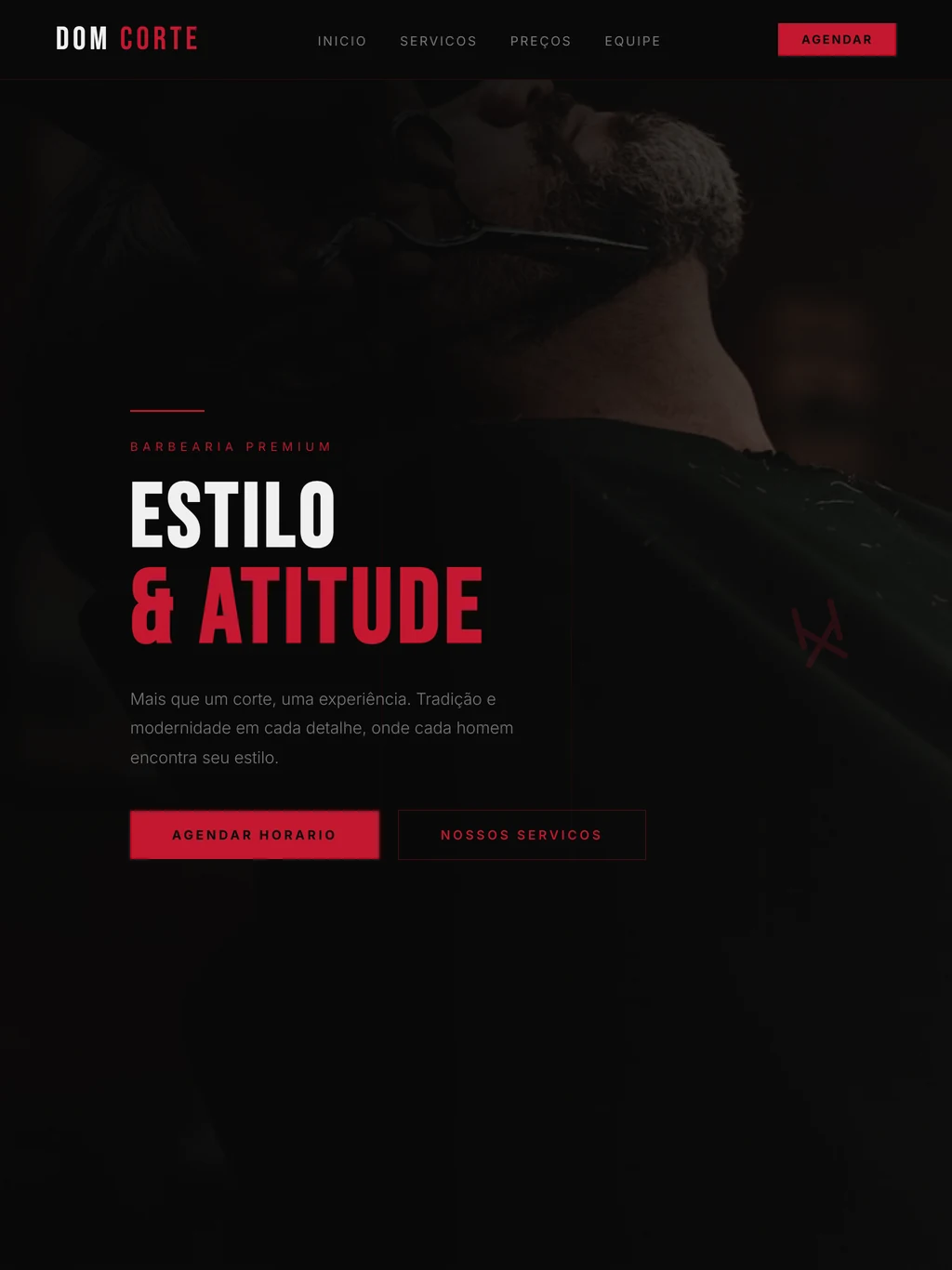 Preview do site Barbearia Frontend