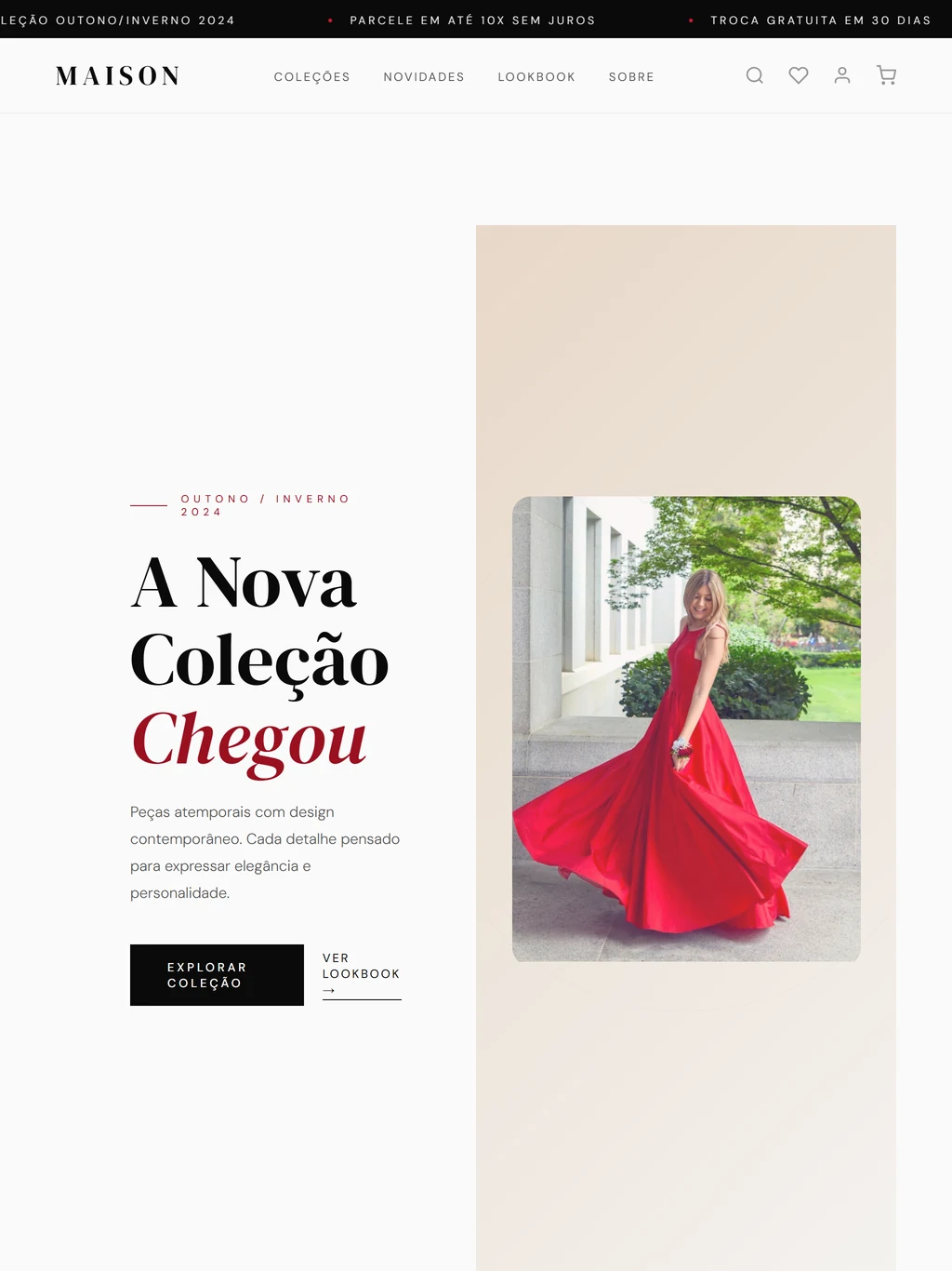 Preview do site Loja de Moda Frontend