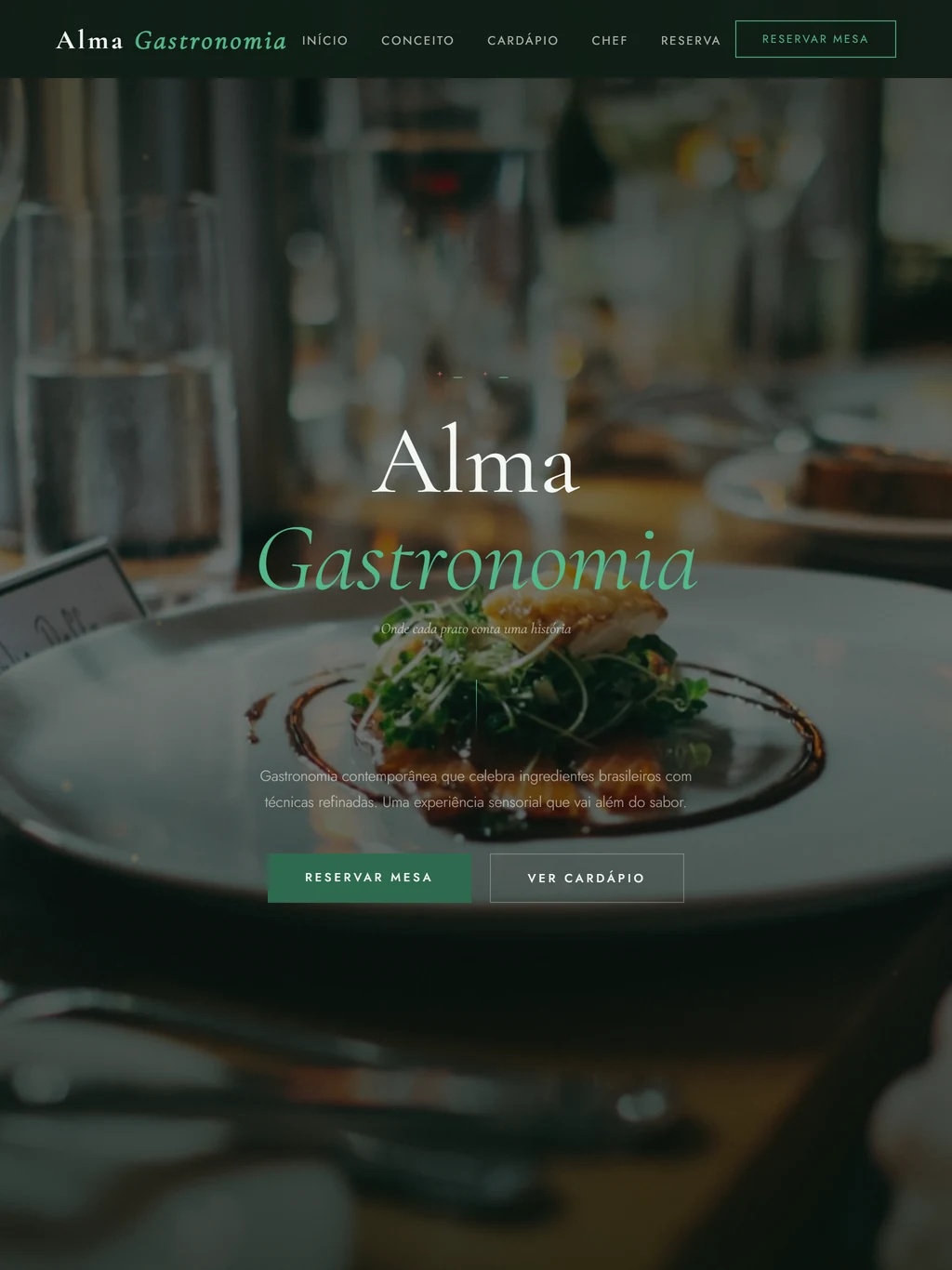 Preview do site Restaurante Frontend